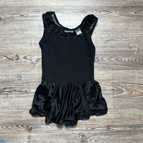 Moret Kids Black Ballet Leo w/ attached Skirt - Size 12/14 - Picture 2 of 6